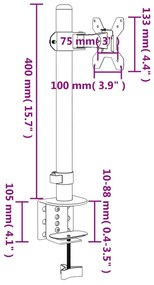 Suporte para monitor VESA 75/100 mm aço preto
