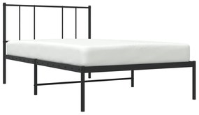 Estrutura de cama metal s/ colchão c/ cabeceira 75x190 cm preto