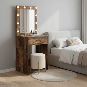 vidaXL Mesa de vestir com gaveta Carvalho Defumado 50 x 41 x 135 cm