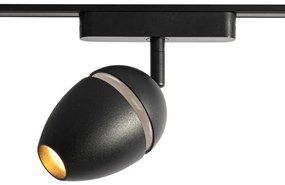 Foco Moderno Preto para Sistema de Trilho Monofásico c/ LED - Magnetic Eggy Moderno