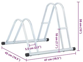 Suporte independente para 2 bicicletas aço galvanizado