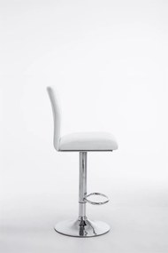 Banco de bar Köln em couro sintético 38,5 x 95-115 x 47 cm Branco