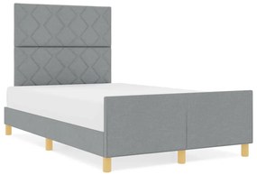 Cama de tecido cinza-claro vidaXL 120x190 cm