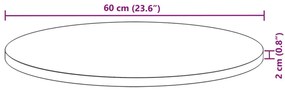 Tampo de mesa redondo Ø60x2 cm madeira de acácia maciça