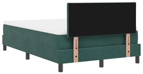 Cama Box com Colchão vidaXL Verde Escuro Pequeno Duplo Veludo