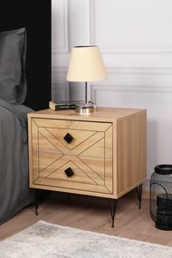 Mesa de Cabeceira Luna – Cor Pinheiro – 50x55x40 cm
