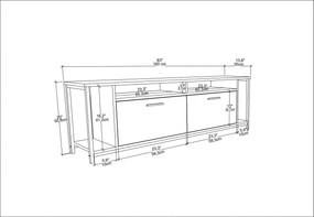 Móvel TV Omar – Branco Nogal – 160 cm