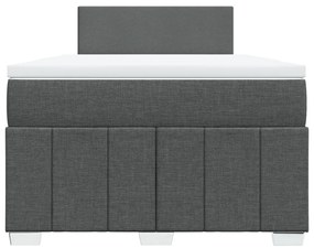 Cama boxspring com colchão 120x190 cm tecido cinzento-escuro