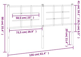 Cabeceira de cama 150 cm metal branco