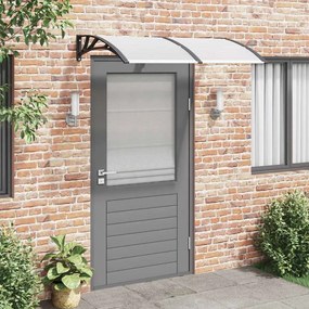 Toldo para porta 150x75 cm policarbonato preto/transparente