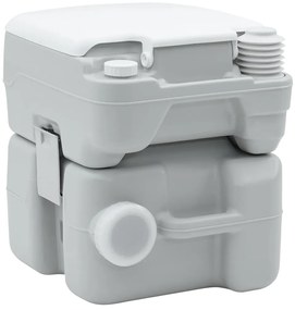Vaso Sanitário Portátil vidaXL Cinza e Branco Plástico 20 L
