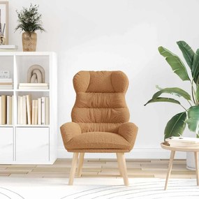 Poltrona Relaxante vidaXL Bege em tecido semelhante a lã