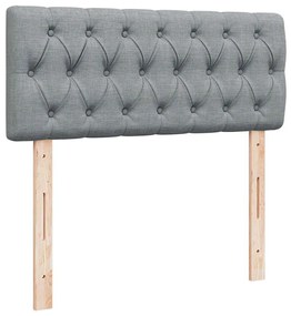 Cama boxspring com colchão 120x190 cm tecido cinzento-claro