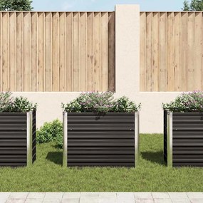 Canteiro elevado jardim aço galvanizado 100x40x77 cm antracite