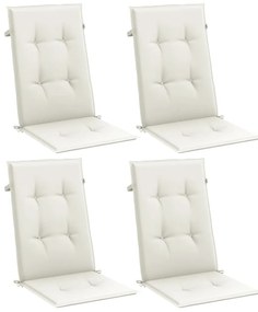 Almofadões para cadeiras altas 4 pcs mesclado tecido creme