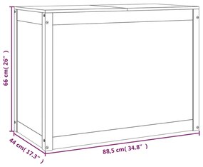 Cesto para Roupa Tone - 88,5x44x66 cm madeira de pinho maciça branco