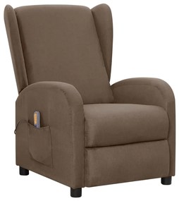 vidaXL Poltrona de massagens tecido cinza-acastanhado