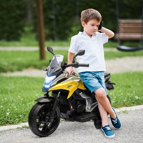 Moto Elétrica 12 V para Crianças 3-6 anos, 107 x 46 x 75 cm, Licenciada pela Honda Amarela