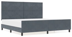 Cama de Veludo Cinza Escuro vidaXL 200x200 cm