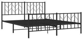 Estrutura de cama sem colchão com pés 160x200 cm preto