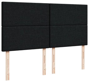 Cama com molas/colchão 200x200 cm tecido preto