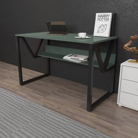 Secretária Lona – Verde/Preto – 120x72,8x60 cm