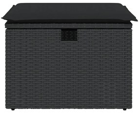 Banco de jardim com almofadão 55x55x37 cm vime PE preto