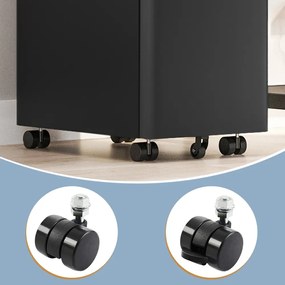 Bloco gavetas escritório com rodas 46 x 30 x 59,2 cm Preto