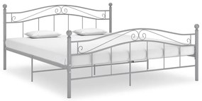 Estrutura de cama 200x200 cm metal cinzento