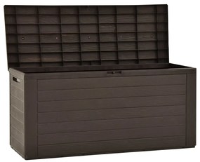 Caixa de arrumação para jardim 116x44x55 cm castanho