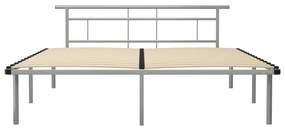 Estrutura de cama metal 180x200 cm cinzento