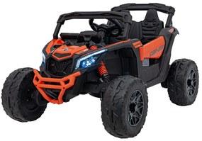 Buggy elétrico para Crianças ATV CAN-AM Maverick 24V 4x4 Rodas Espuma EVA, Assentos couro ecológico Laranja