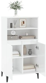 Aparador alto 60x36x110cm derivados de madeira branco brilhante
