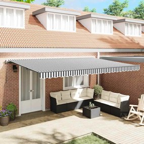 vidaXL Toldo retrátil automático 500x300 cm antracite e branco