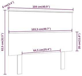 Cabeceira de cama 104x6x82,5 cm pinho maciço cinzento