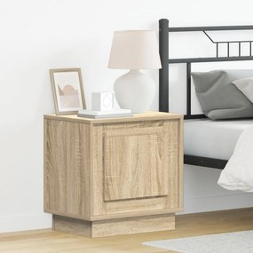 Criados-mudos com Luzes LED 2 pcs Carvalho Sonoma 44x34,5x45 cm