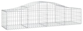 Cestos gabião arqueados 7 pcs 200x50x40/60 cm ferro galvanizado