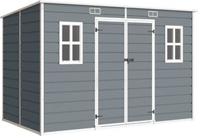 Outsunny Casinha de Jardim Abrigo de Jardim Depósito de Ferramentas 4.96m² Cinza | Aosom Portugal