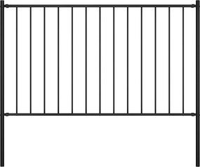 145210 vidaXL Painel de cerca Woerden com postes de aço 1,7x1 m preto