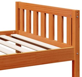 Cama de criança sem colchão 75x190 cm pinho maciço castanho-mel