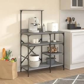 Estante 90x40x132 cm derivados de madeira e metal cinza sonoma