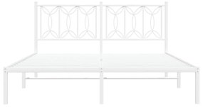 Estrutura de cama com cabeceira 150x200 cm metal branco