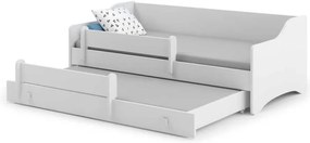 Cama infantil dupla Erik II 160x80 - puxador branco - colchão e estrado incluído