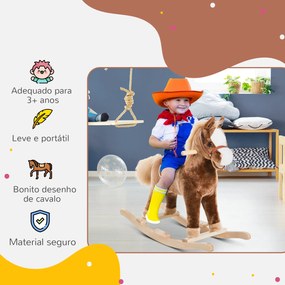 HOMCOM Cavalo de Baloiço para Criança +3 Anos Cavalo de Brinquedo com