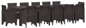 vidaXL Conjunto de Jantar para Jardim 13 pcs Marrom e Taupe