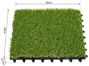 Grama artificial Terraço Grama sintética Conjunto de 10 peças 30x30x3.5cm