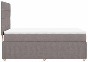 Cama com molas/colchão 90x200 cm tecido castanho-acinzentado