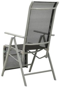Cadeiras jardim reclináveis 2 pcs textilene e alumínio prateado
