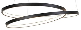 Candeeiro de suspensão de design preto 55 cm com LED regulável - Rowan Moderno,Design