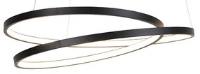 Candeeiro de suspensão design preto 55cm com LED regulável - Rowan Moderno,Design